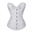 thumbnail image 1 of Kilaqueen Womens Vintage Jacquard Overbust Corset Top Bustier Bodice Steampunk Satin Steel Boned Waist Cincher Body Shaper Sexy Push Up Corset Shapewear, 1 of 5