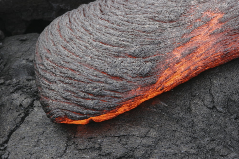 Kilauea Pahoehoe lava flow Big Island Hawaii Canvas Art - Martin RietzeStocktrek Images (17 x 12)
