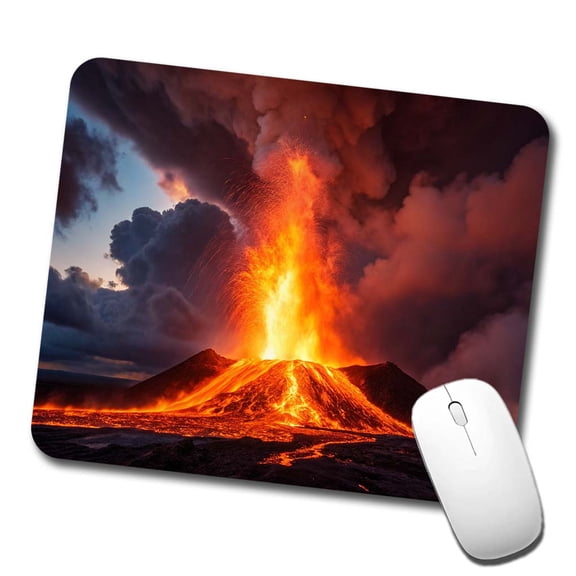 Kilauea Volcano Erupting Lava Hawaii Mouse Pad Low Profile Gaming Mat