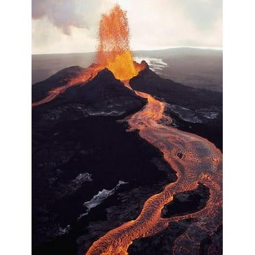 Kilauea Volcano Erupting, Scenic Unframed Photographic Print Wall Art by Jim Sugar Sold by Art.Com