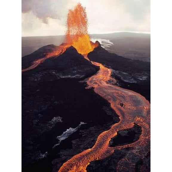 Kilauea Volcano Erupting, Scenic Unframed Photographic Print Wall Art by Jim Sugar Sold by Art.Com