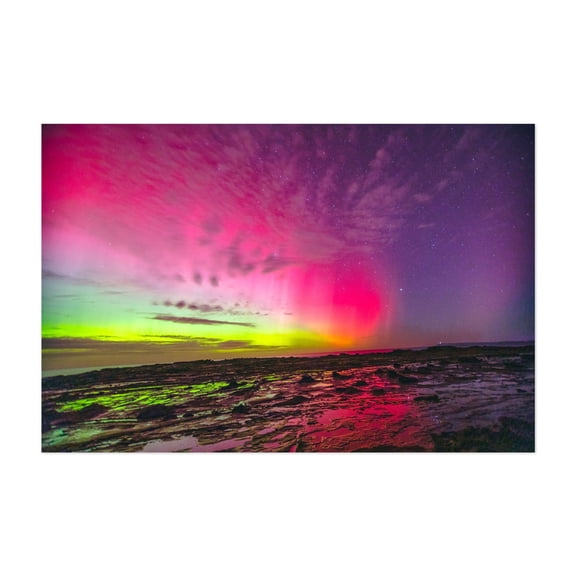 Kilcunda Aurora 01 - Kilcunda Victoria Australia Photography Aurora Borealis Night Sky Aurora Cosmic Stars Landscape Nature Unframed Wall Art Print 4 x 6 inches