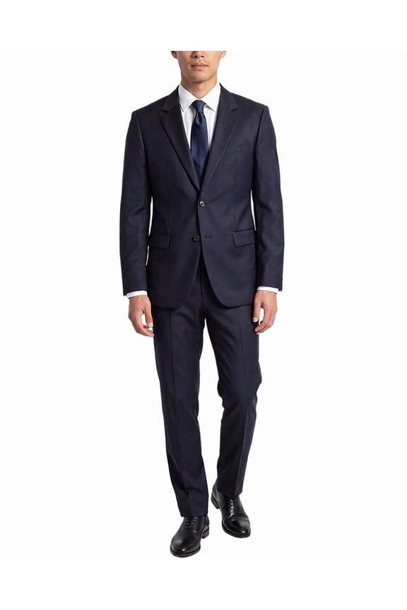 mens 2pc Wool Suit, 48", Blue