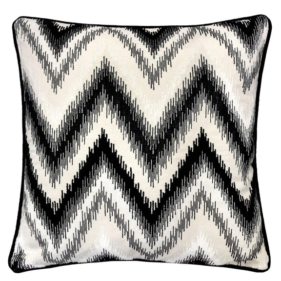 Kiliana Black Geometric Polyester 20 in. x 20 in. Throw Pillow