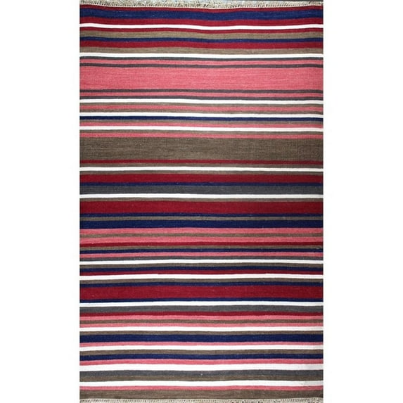 Kilim 05 5X8 Red Handwoven Wool Area Rug