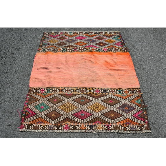 Kilim, 3.8x5.3 ft Accent Rug, Turkish Rug, Home Decor Rug, Moroccan Rug