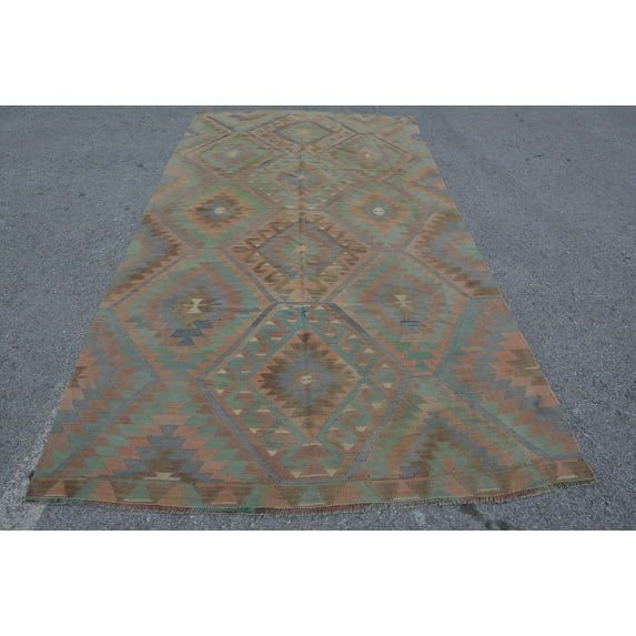 Kilim, 5.8x10.9 ft Large Rug, Vintage Rugs, Old Rug, Oriental Rug, Colorful Rug