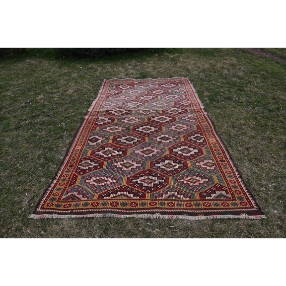 Kilim, Bedroom Rug, Turkish Rug, Home Decor Rug, Art Rug, 5.6x9.2 ft Large Rug