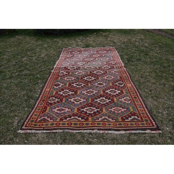 Kilim, Bedroom Rug, Turkish Rug, Home Decor Rug, Art Rug, 5.6x9.2 ft Large Rug