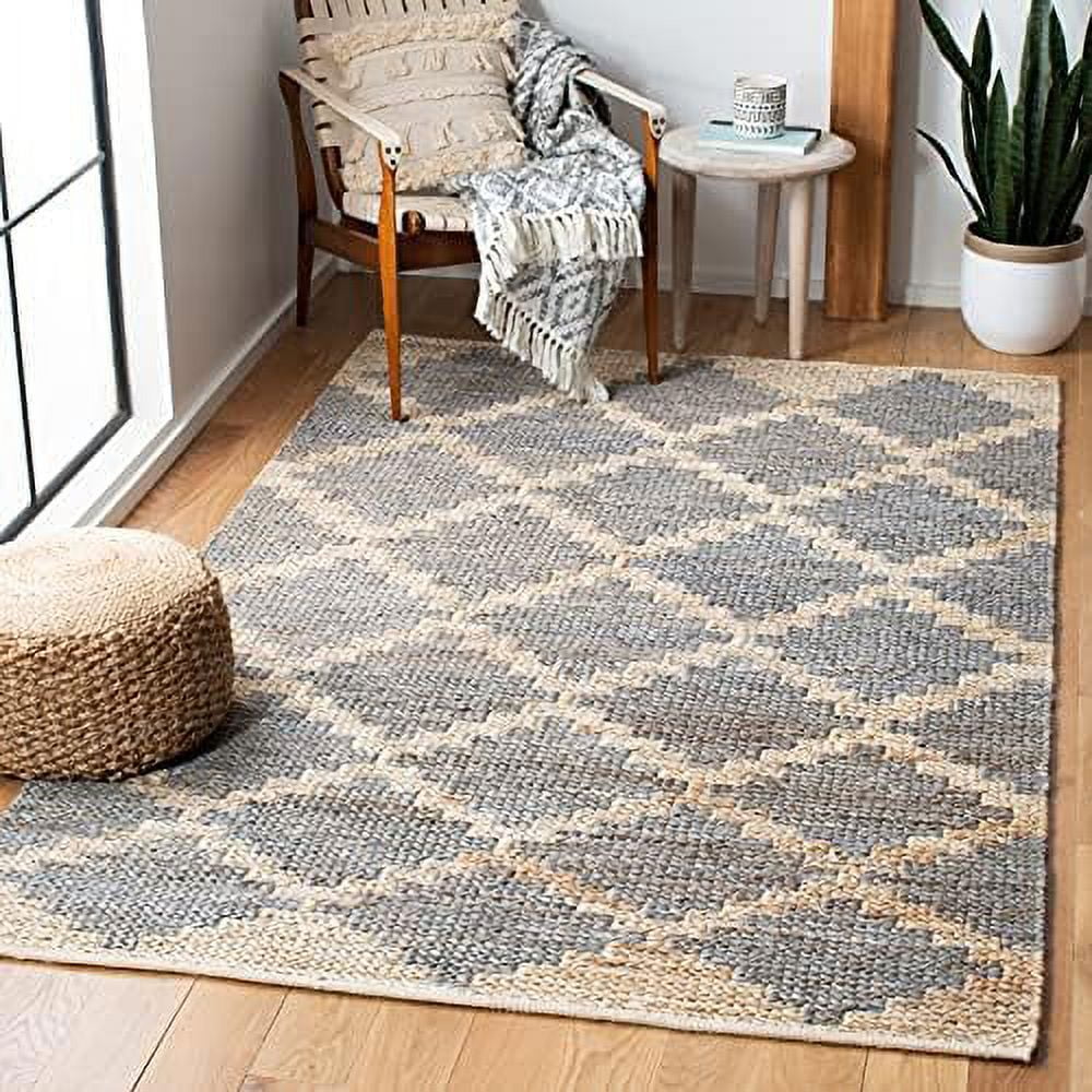 Kilim Collection Rug 3' X 5', Natural & Grey, Handmade Moroccan Jute