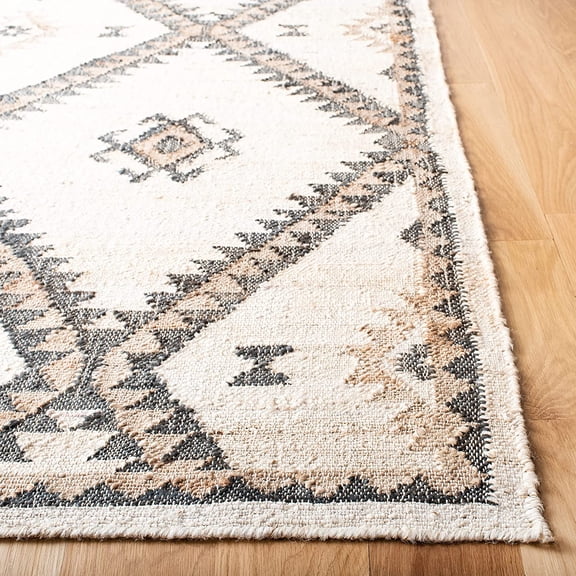 Kilim Collection Runner Rug - 2'3" x 9', Ivory & Black, Handmade Flat Weave Jute, Ideal for High Traffic Areas in Living Room, Bedroom (KLM761A)