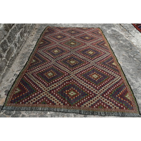 Kilim, Moroccan Rug, 6.4x9.7 ft Large Rugs, Ethnic Rug, Vintage Rug, Oushak Rug