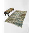 thumbnail image 1 of Kilim Rug Wool Jute Rug Bohemian Jute Rug Wool Rug Kelim Dhurri Wool and Jute Rug Handmade Kilim Dhurrie Traditional Indian Wool Jute Rugs ( 4x6 Ft ), 1 of 5
