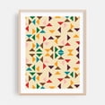 thumbnail image 1 of Kilim Triangle Pattern Beige - Mid Mod - Illustration Geometric Pattern Abstract Modern Art Mid-Century Modern Retro Oak Framed Wall Art Print 9 x 12 inches, 1 of 1