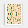 thumbnail image 1 of Kilim Triangle Pattern Beige - Mid Mod - Illustration Geometric Pattern Abstract Modern Art Mid-Century Modern Retro White Framed Wall Art Print 8 x 10 inches, 1 of 1