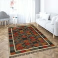 thumbnail image 1 of Kilim Wool Jute Rug – Handwoven Southwestern Area Rug with Tribal Geometric Pattern & Fringe 5 X 8   FEET, 1 of 7