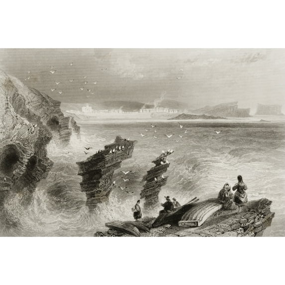 Kilkee County Clare Ireland Drawn By WHBartlett Engraved By JC Bentley From The Scenery And Antiquities Of Ire