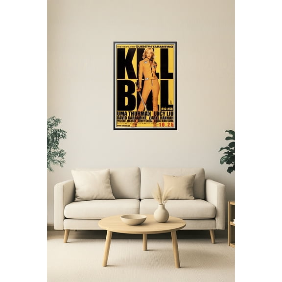 Kill Bill Movie Reproduction Poster – Uma Thurman Yellow Suit Katana Tribute (Tarantino Film) 【Photo Paper】