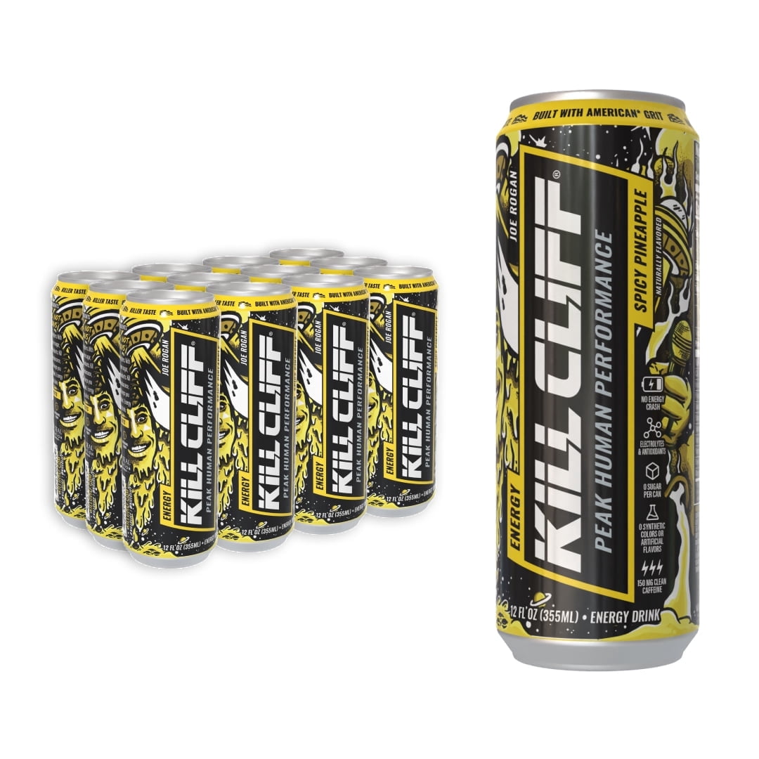 Kill Cliff Energy Drink, Spicy Pineapple, Clean, 150mg Caffeine