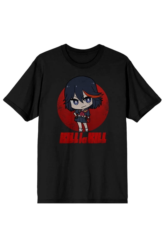 Kill La Kill Chibi Ryuko Matoi Adult Black Crew Neck Short Sleeve T-shirt
-Large