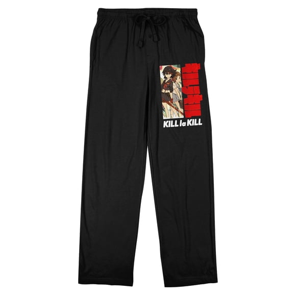 Kill La Kill Ryuko Logo Adult Black Sleep Pajama Pants-Large