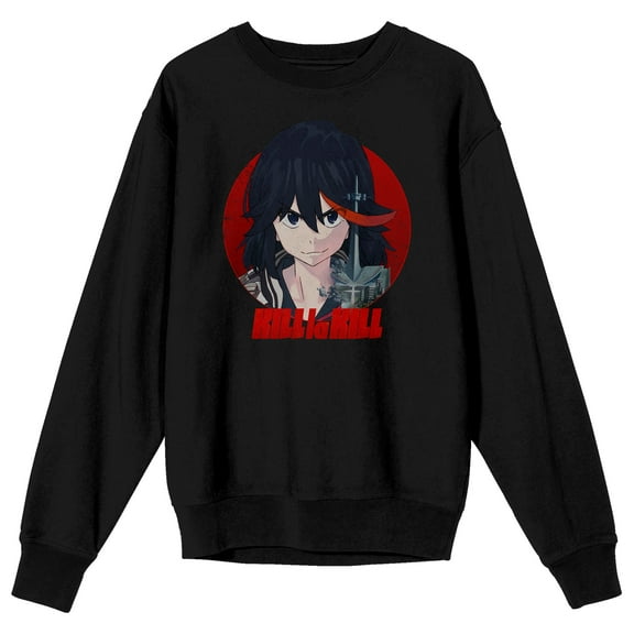 Kill La Kill Ryuko Matoi Adult Black Crew Neck Long Sleeve Sweatshirt-XXL
