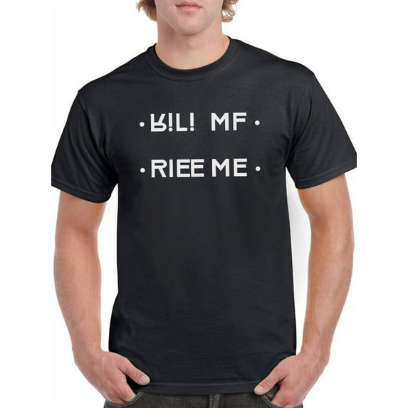Kill Me Secret Message Graphic Men Black T-Shirt, Male Medium