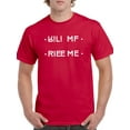 thumbnail image 1 of Kill Me Secret Message Graphic Men Red T-Shirt, Male x-Large, 1 of 4