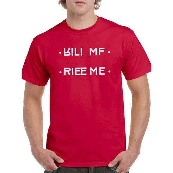 Kill Me Secret Message Graphic Men Red T-Shirt, Male x-Large