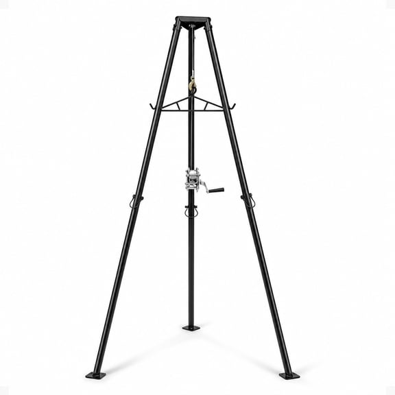 Kill Shot 9' Steel Tripod Game Hoist with Gambrel and 500 Pound Capacity, Black