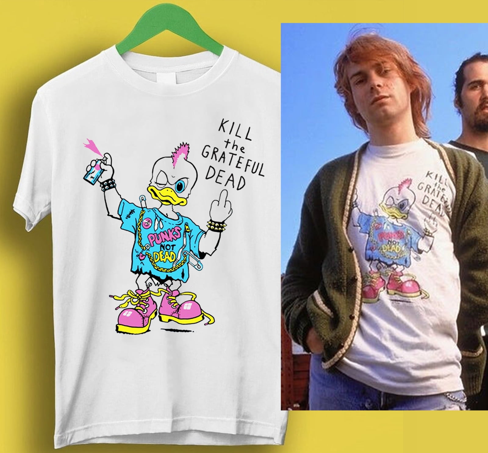 Kill The Grateful Dead Shirt, Punk Rock Duck As Worn by Kurt Cobain,Unisex Shirt