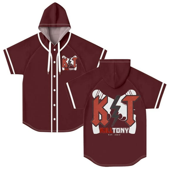 Kill Tony KT Lightning Hooded Baseball Jersey Short Sleeve Shirt Women Men Crewneck Tee