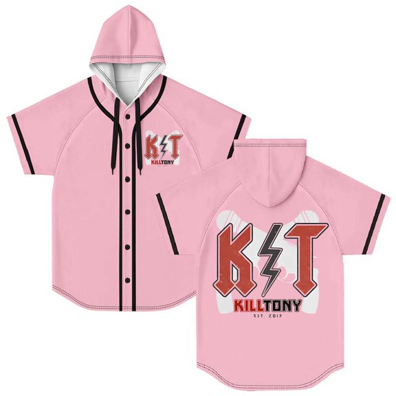 Kill Tony KT Lightning Hooded Baseball Jersey Short Sleeve Shirt Women Men Crewneck Tee