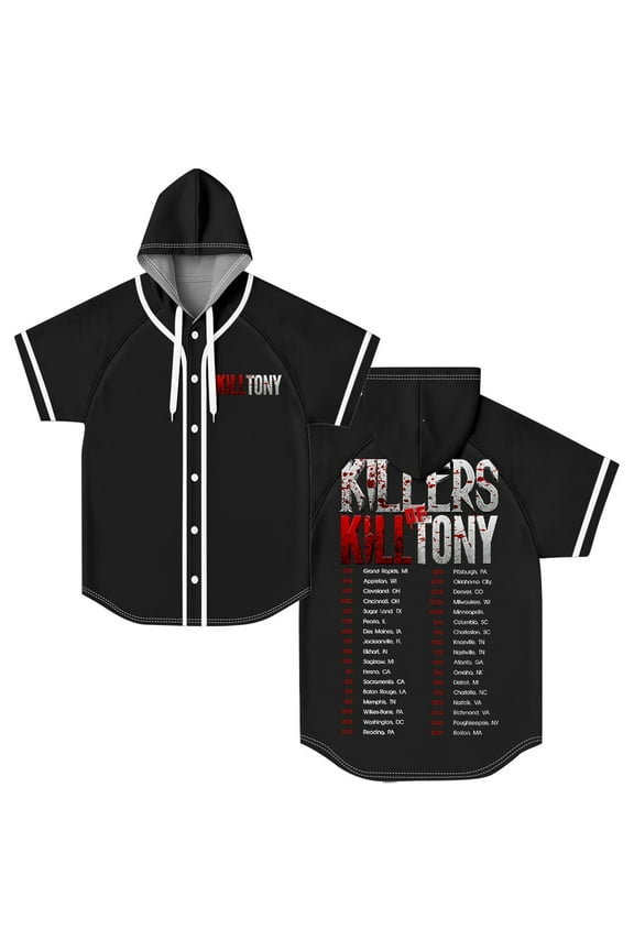 Kill Tony Tour 2025 Hooded Baseball Jersey Short Sleeve Button-up Shirts Women Men Streetwear Tops