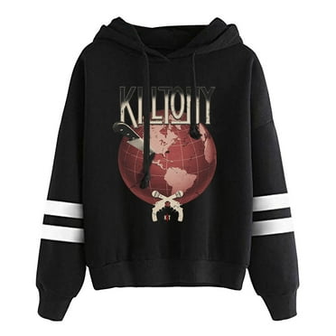 Kill Tony World Logo Merch Pullovers Tour Hooded Pocketless Parallel Bars Sleeve Streetwear