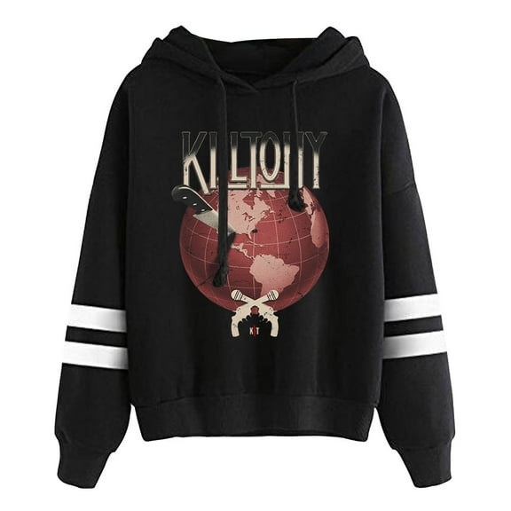 Kill Tony World Logo Merch Pullovers Tour Hooded Pocketless Parallel Bars Sleeve Streetwear