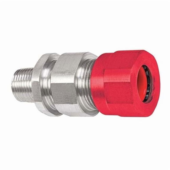 Conduit Fitting Connector, 3/4 in, Liquid-Tight, Aluminum, Powder Coated, Silver MC2X2