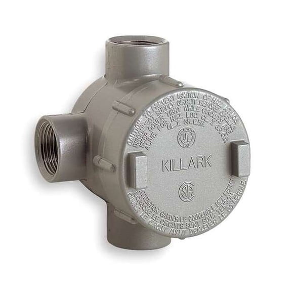 Hubbell Killark Conduit Outlet Body,Iron,Trd Sz 3/4in GECTT-2M