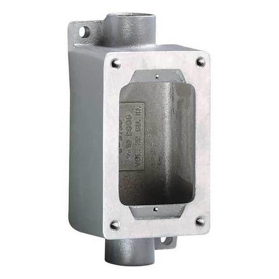 Hubbell Killark Device Box,1/2In Hub,22Cu-In,2 Hubs SWB-4