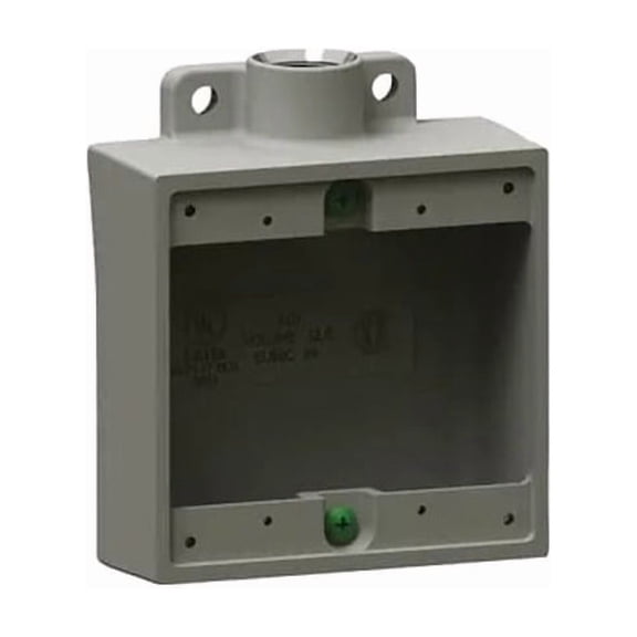 Electrical Box, 32 cu in, FS Box Type, 2 Gangs, Aluminum, Square Shape 2FS-3