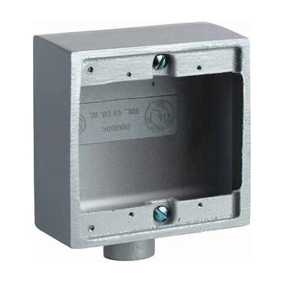 Hubbell Killark Device Box,3/4" Hub,4.62" W,Gray 2FD-2