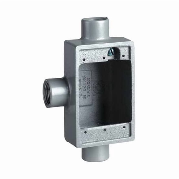 Hubbell Killark Device Box,3/4" Hub,Shallow,3 Inlets FSCT-2M