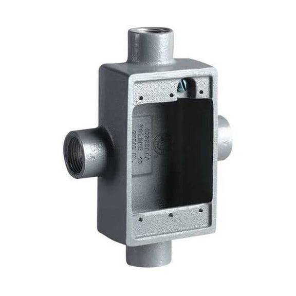 Hubbell Killark Device Box,3/4" Hub,Shallow,4 Inlets FSX-2M