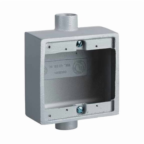 Electrical Box, 32 cu in, FS Box Type, 2 Gangs, Malleable Iron, Square Shape 2FS-3M