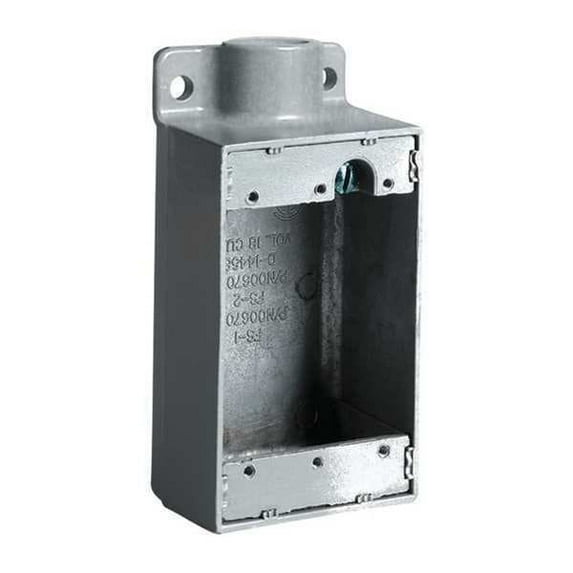 Hubbell Killark Device Box,Deep,1" Hub,4.62" L,Gray FD-3