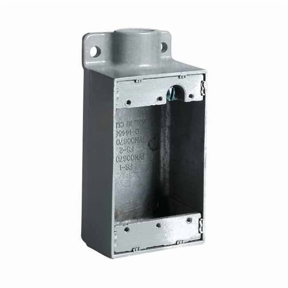 Hubbell Killark Device Box,Deep,3/4" Hub,4.62" L,Gray FD-2