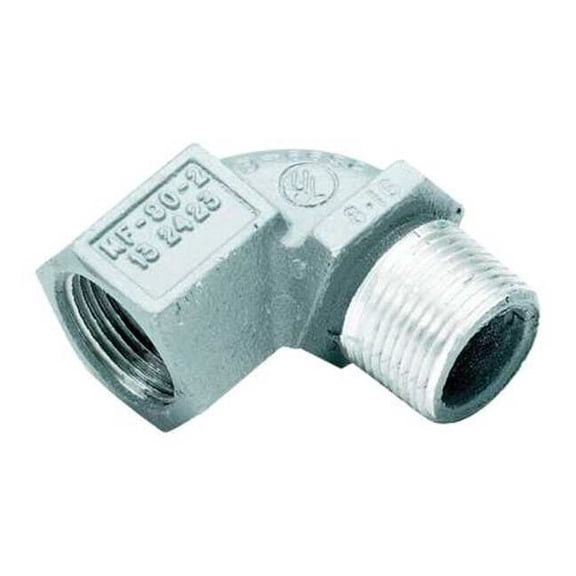 IMC 90 Deg Elbow, 3/4 in, Threaded, Aluminum, Powder Coated, Gray MF-90-2WW