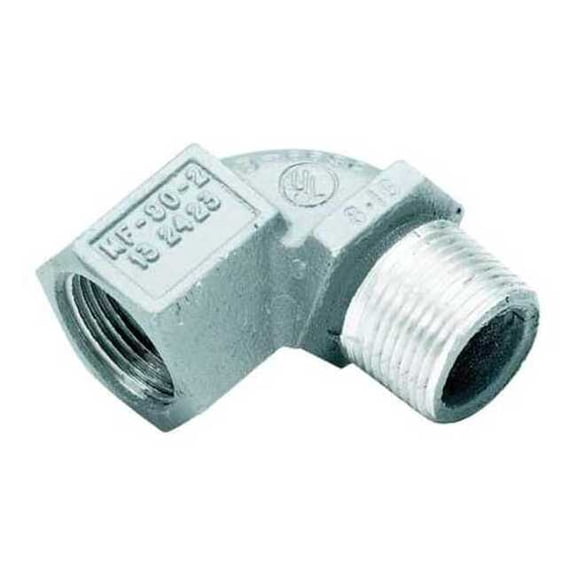 IMC 90 Deg Elbow, 3/4 in, Threaded, Aluminum, Powder Coated, Gray