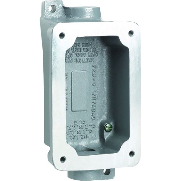 Killark FXB-4 Device Box, 1/2" Hub, Aluminum, Single Gang, Feed-Thru CA2