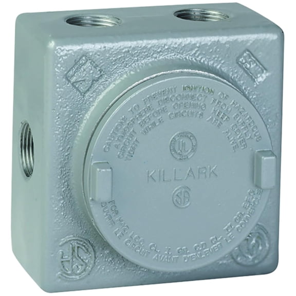 Killark GRSS-3 Iron Explosion Proof Junction Box with (7x) 1" Hubs
